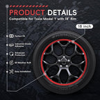 Black 18" Rim Protector, Aluminium Alloy Wheel Protection Ring, Wheel Rim Protector Strips for Curb Rash Prevention, Universal Wheel Accessories for Cars, Trucks, SUVs & Tesla All Models, 4PCS
