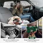 2PCS Satin Bow Pearl Car Seat Headrest Hooks – Car Bag Holder & Vehicle Hanger for Purses – Cute Coquette Aesthetic Interior Decoration – Cute Auto Organizer Accessories Universal (Galactic Green)