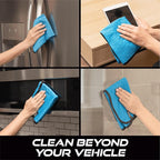 VIKING Glass Microfiber Cleaning Cloth for Car and Home, Glass Towels for Mirror, and Picture Frames, and Car Detailing Kit, 16 inch x 16 inch, Blue, 4 Pack