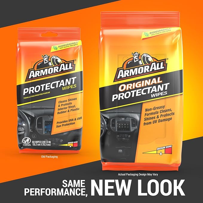 Car Protectant Wipes, Interior Car Wipes with UV Protection Against Cracking and Fading, 60 Wipes