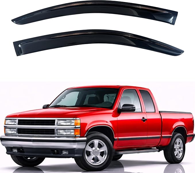 KPY Rain Guards Fit for 1988-1999 Chevrolet/GMC C/K 1500 2500 3500 Extended Cab, Out-Channel Window Visors Vent Wind Deflectors 2PC, Truck Accessories for 1995-1999 Chevy Tahoe, 1992-1994 Chevy Blazer