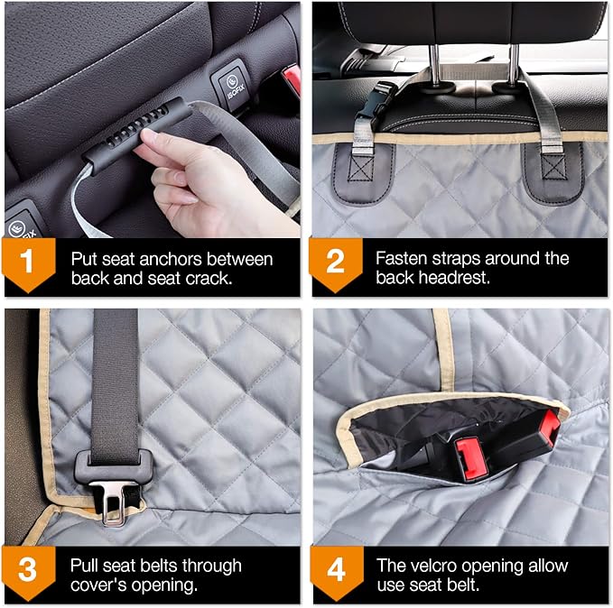Car Seat Cover Waterproof Back Seat Cover for Kids and Dogs Without Smell Heavy Duty and Nonslip Rear Seat Protector Non Stick Fur Bench Seat Cover for SUV Van Easy to Install Machine Washable
