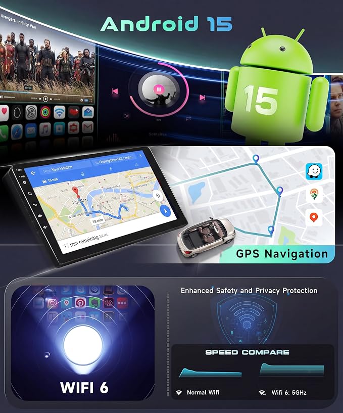 5/6GhzWiFi 8 Core 4G+64G for Honda Odyssey 2005-2010 Car Stereo Radio with 10.1 Inch IPS Touchscreen Wireless Carplay/Android Auto DSP Hi-Res GPS Android 15 FM/RDS SWC Camera
