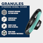 Car Steering Wheel Cover - Microfiber Leather Steering Wheel Wrap Sports 14.5-15 Inch Steering Wheel Cover Non-Slip for Men Women Mint Color