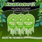Hanging Car Air Freshener 12-Pack, Cali Greens Premium Fresh Floral & Refreshing Green Fragrance, Rearview Mirror Paper Fresheners for Cars, Trucks, SUVs, RVs & Boats