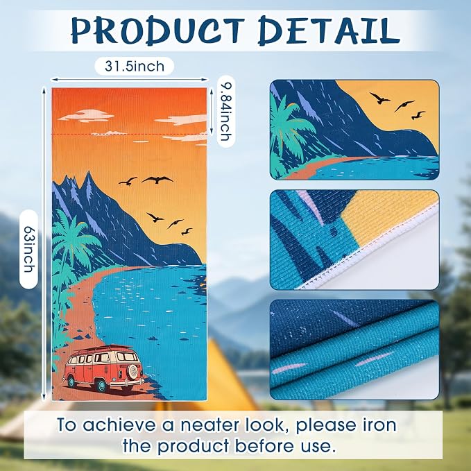 2 Pack Car Seat Towel Covers Athletic Running Towel Performance Microfiber Post Workout Sweat Washable Cover Non Slip for Seat Outdoor Sport (Beach Camping)