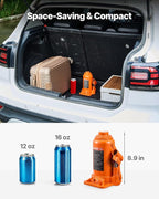 Hydraulic Bottle Jack, 20 Ton/44092 LBS All Welded Bottle Jack, 7.5-14 inch Lifting Range, with 3-Section Long Handle, for Pickup Truck, Truck, Car, RV, Auto Repair, Industrial Engineering
