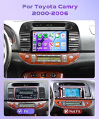 4GB+64GB Android 15 Car Stereo for Toyota Camry 2000-2006, 9" INCELL Touchscreen Radio with Wireless CarPlay Android Auto, GPS WiFi Bluetooth FM/RDS EQ SWC Backup Camera