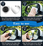 2 Pcs Heart Shaped Blind Spot Mirror, Heart for Car Mirror Accessories Blind Spot for Cars High Definition Glass Frameless Convex Side Mirrors, Stick-On Wide Angle Rear View for SUVs, Truck & RV