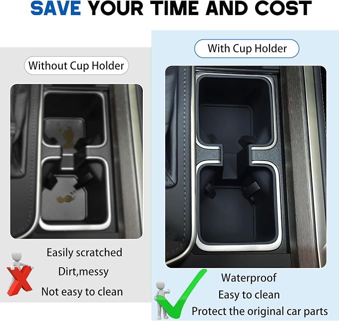 Center Console Cup Holder Inserts for 2024 2025 2026 Lexus GX550 Accessories Non-Slip Cup Holder Silicone Protection Pad Cupholder Coaster Liner for GX 550 Drink Organizer Interior Mat Black