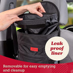 Spill-Proof Car Trash Can - Easy to Clean Hanging Garbage Bin - Leak-Proof Lid, Removable Liner, Waterproof - Keeps Truck, SUV, Car, Minivan Clean & Odor Free - 2.5 Gallon Tan Car Trash Can