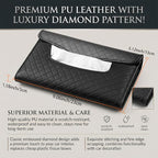 Car Tissue Holder, Car Napkin Holder, PU Leather Auto Visor Tissue Box, Auto Interior Accessories Sun Visor Paper Towel Cover Case Backseat Napkin Organizer for Sedan Truck SUV (Black)