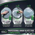 Automotive Oil Film Cleaning Brush for Car Windows, Car Windshield Cleaner Brush for Cleaning Car Windshield, Clear Vision Glass Cleaner with Anti-Rain & Anti-Fog Coating, Green
