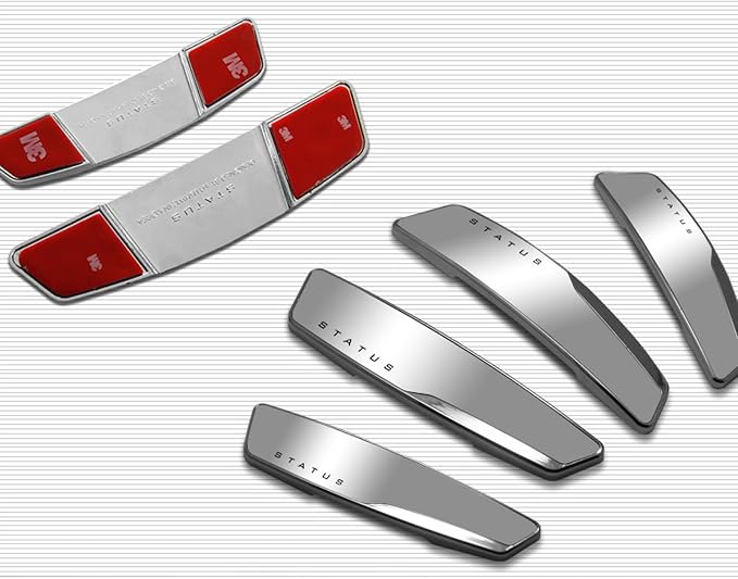 4 Pcs High Glossy Slim Door Edge Guards Bumper Protector Trim Guard Sticker Molding for Motors Auto Vehicle Silver Color