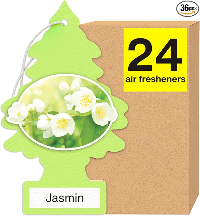 Car Air Freshener | Hanging Tree Provides Long Lasting Scent for Auto and Home | Jasmine, 24 Air Fresheners (Pack of 36)