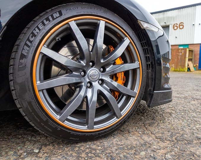 AlloyGator Bronze Rim Protector for Car Wheels (Fits 12-24" Wheel Diameter) - Pack of 4 Premium Alloy Wheel Protector to Avoid Scratches & Scuffs - Adhesive Free Curb Rash Rim Protectors