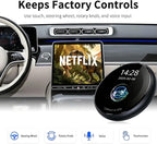 3.2 Inch Screen CarPlay AI Box, Wireless Adapter for Factory Wired or Wireless CarPlay Cars, Magic Streaming Video Box with Netflix YouTube TikTok, Android Auto, TF Card, Plug and Play