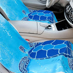 Car Seat Towel Covers with Storage Bag, 63 x 32 Inch Universal Non Slip Waterproof Sweat Protector for Car Truck, Gym Swimming Running, Machine Washable(2 Pack,Sea Turtles)
