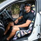 Car Seat Cover Towel for Front Seats Non-Slip with Headrest Pocket & Strap | Universal Fit for Cars Truck SUV|Car Seat Hoodie & Phocho Perfect After Gym Workout, Beach,Yoga and Running|Anti-dog Scratch
