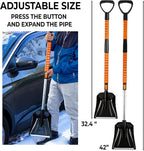 Extendable Snow Squeegee,Ice Scraper and Shovel 42" Lenght- Rotating Head, 3-1 Adjustable Frost Remover,Shoveling Tool with Ergonomic Handle Heavy Duty