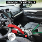 Car Steering Wheel Lock, Reliable Club Steering Wheel Lock Anti-Theft Device with 3 Keys, Max 17 Inch Length, Fits Most Vehicles, Trucks, SUVs, Vans, Golf Car Security Device - Red