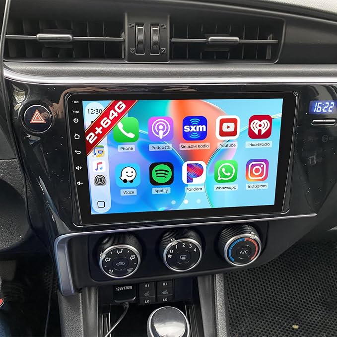 2+64G Car Radio for Toyota Corolla 2017 2018 2019 Wireless Carplay Android Auto, 9 inch Touch Screen for Corolla Car Stereo with Bluetooth 5GHz WiFi GPS Navigation FM RDS SWC + Backup Camera
