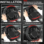 Steering Wheel Cover for Nissan Altima Rogue - Car Steering Wheel Cover for Nissan D Shape(Red-D-Shaped)