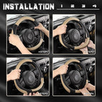 Car Steering Wheel Cover for F-150 Tundra Range Rover 15.5-16 inch, Black and Beige Microfiber Leather