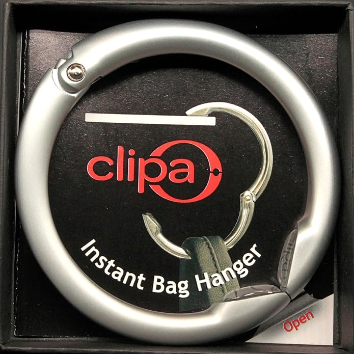 Bag Hanger Collection, The Ring that Opens into a Hook, Auto Closes | Holds 15 kg, Needs only 10mm to Hang a Hand Bag, Easy to Use with One Hand, The Instant Bag Hanger, 3 yr Warranty