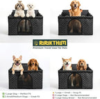 Dog Car Seat for Large Medium Dogs, Back Seat Extender for Pets with Hard Bottom, Waterproof Dog Seat Cover with 3 Mesh Windows, Removable Fleece Mat for Cars SUVs Trucks