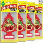 Car Air Freshener | Hanging Tree Provides Long Lasting Scent for Auto and Home | 24 Air Fresheners |Wild Cherry