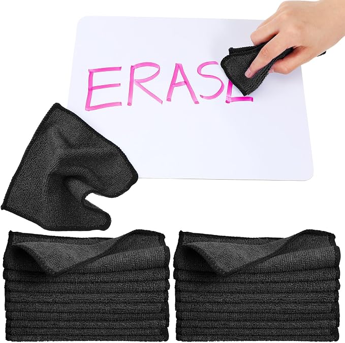 Cleaning Cloth Dry Erase Cloth Cleaning Rags Reasonable Kitchen Towels Microfiber Towels Cars Wash(6 x 6 Inch,Black,50 Pcs)