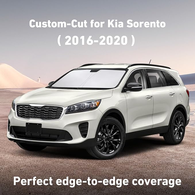 Windshield Sunshade Compatible for Kia Sorento 2016-2018 2019 2020, Sun Visor for Front Windshield & Window Sun Shade Cover, UV Heat Blocker & Protector, Car Accessories