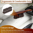 5 PCS Leather Brush Car Detailing, Horse Hair Brush, Car Cleaning Supplies, Car Interior Brush, Carpet Brush for Car Detailing, for Car Accessories Interior, Carpet, Upholstery, Furniture and Shoes