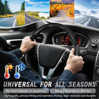 3pcs Car Steering Wheel Cover,Anti-Skid Carbon Fiber Steering Wheel Protector for Men Women,Multiple Color Options,Universal for Most Car Interiors Accessories (Bright Black 3PCS)