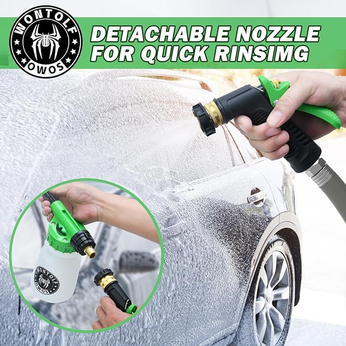 CWK188 Car Wash Kit with Foam Gun, Car Wash Soap, Interior Detailer Cleaner, Wheel Cleaner, Car Care Cleaning Detailing Kit for Cars Trucks RVs SUVs Motorcycles (Works w/Garden Hose), 10 Items