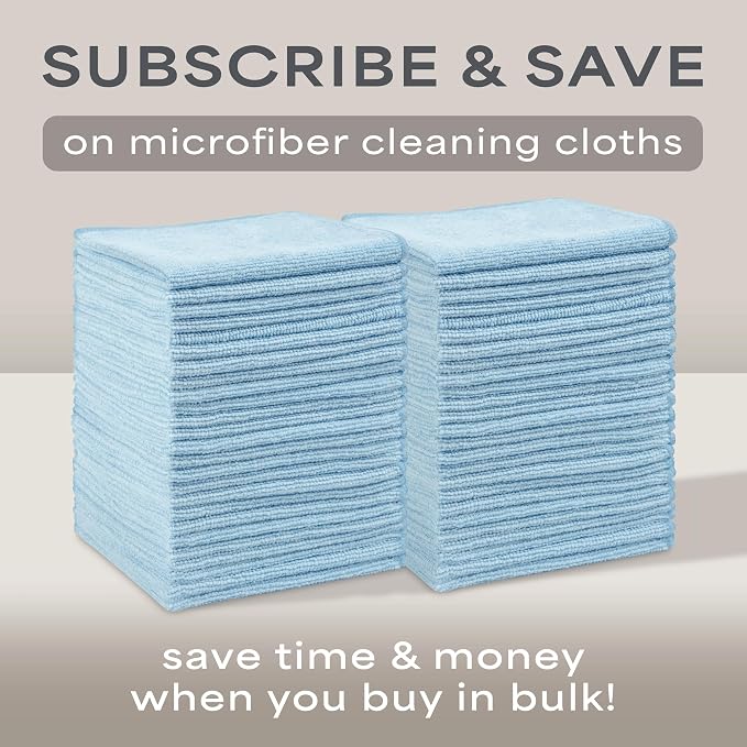 S&T INC. 100 Pack of Microfiber Cleaning Cloth, Bulk Microfiber Towel for Home, Reusable and Lint Free Cloth Towels for Car
