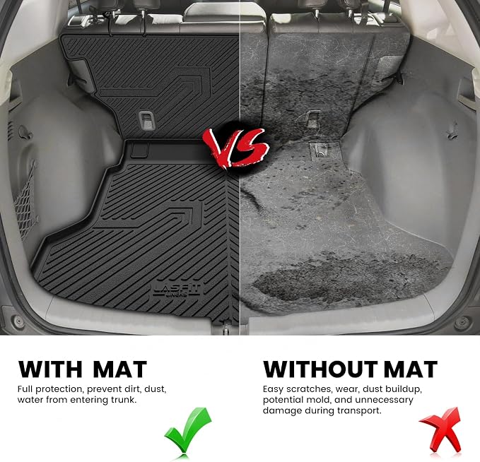 Full Set Floor Mats for Honda CR-V 2012-2016 EX & LX & SE, All Weather TPE Custom Fit Floor Liners 1st & 2nd Row & Seat Back Mat & Cargo Mat (Not Fit EX-L & Touring)