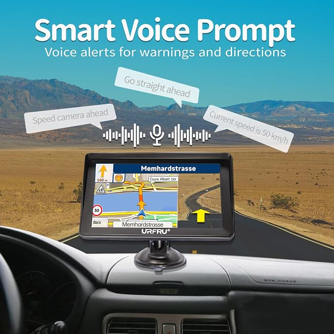 GPS Navigator for Car Truck RV Pickup, 9-inch with Hood No Network Required | 2026 Offline Map with Free Updates Lifetime, HD Touchscreen, Voice Guidance, Speed & Traffic Alerts, Custom Route by Car Size