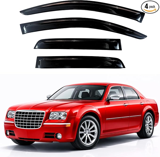 KPY Rain Guards Fit for 2005-2010 Chrysler 300, Out-Channel Window Visors Vent Wind Deflectors 4PC, Car Accessories for 05-08 Dodge Magnum