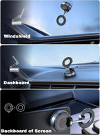 Upgraded 360° Nano Gel Vacuum Magnetic Phone Holder, 108+LBS Heavy Duty Suction Cup Phone Mount for Car Dashboard & Windshield, 3000gf MagSafe Compatible with iPhone 17/16 Pro Max White