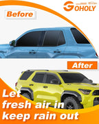 Extra-Thick Window Rain Guard for Toyota 4Runner 2025 2026 Rain Guards Tape-on Side Window Visors Low Profile Vent Visor Window Deflectors Vent Shades Car Accessories