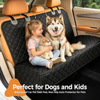 Pet Car Seat Cover Back Seat Cover for Dogs Waterproof Dog Car Seat Cover Protector Scratchproof Durable Rear Seat Cover fits Middle Armrest for Cars Suvs Truck (57” Width) - Black