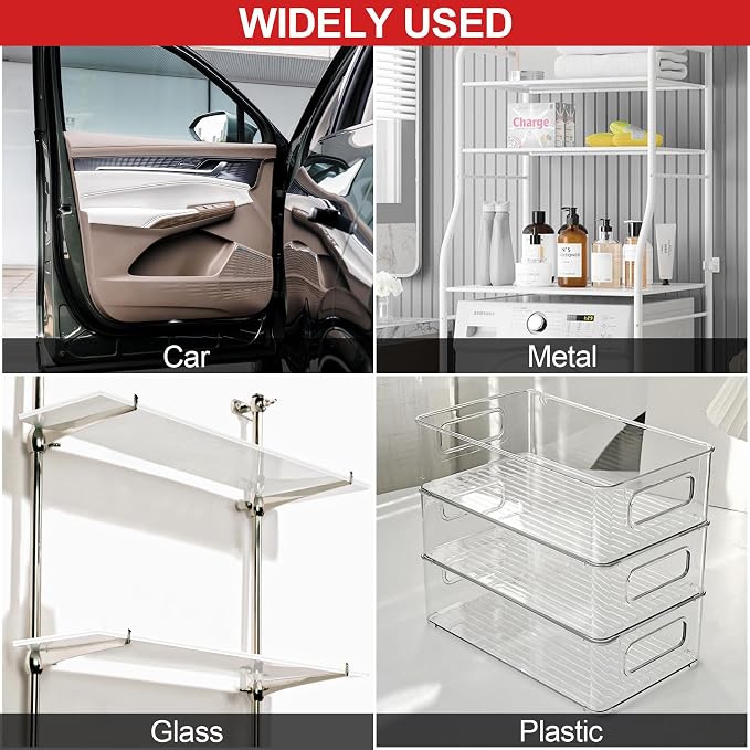 Rubber Edge Trim U Channel, 1/4" Self Adhesive Sheet Metal Edge Guard Protector, EPDM Seal Strip for Car Doors, Steel Plates, Glass, Hatches, Table Corners, Fit 1/4"(6.4mm), 20Ft, Clear