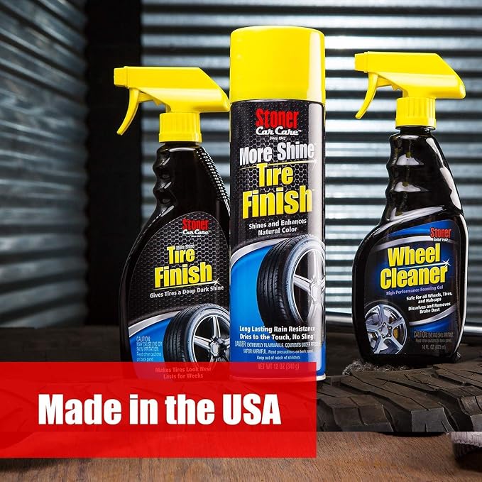 91044-4PK Original More Shine Tire Shine Spray – Tire Dressing Restores Deep Matte Black Finish with Long-Lasting Rain-Resistant Protection, Dry-to-Touch – 12 oz (Pack of 4)