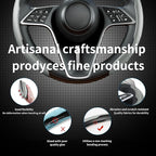 2Pc Carbon Fiber Steering Wheel Cover Universal Fit 99% Cars | Non-slip soft grip, easy to wipe clean, quick to install, perfect for daily commutes and road trips, Gray