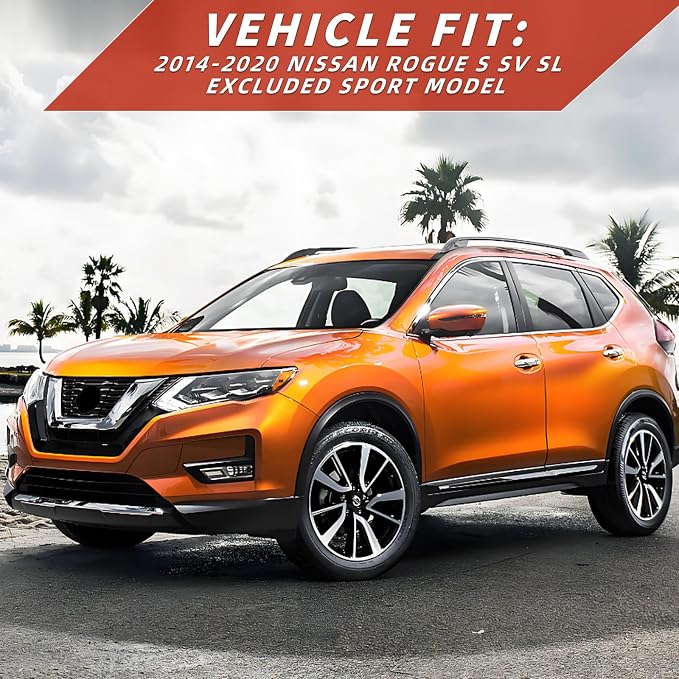 4PCS in Channel Rain Guards for 2014-2020 Nissan Rogue S SV SL, Durable Window Visors Wind Deflectors, Vent Shades Shield, 2014 2015 2016 2017 2018 2019 2020