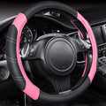 Line Rider Microfiber Leather Sporty 14.5-15 inch Steering Wheel Cover Universal Fits for 95% Truck,SUV,Cars, Anti-Slip Safety Comfortable Design (Black Pink)