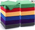 60 Pcs Microfiber Cleaning Cloths for Cars 16 x 16 Inch Ultra Absorbent Car Towels Drying Reusable Cleaning Supplies House Kitchen Window Microfiber Towel (6 Color)