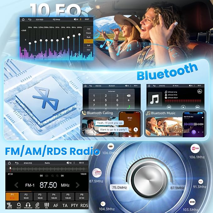 Car Stereo for Volkswagen VW Jetta Passat Golf Beetle Polo Caddy Tiguan Touran for SEAT for Skoda, 7 Inch IPS Touch Screen Wireless CarPlay & Android Auto, FM/AM/RDS Radio, EQ, SWC, Camera